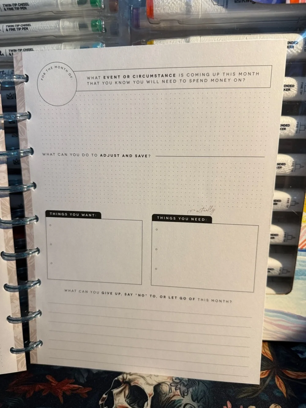 Happy planner budget guts with glitter discs - classic size -see pics